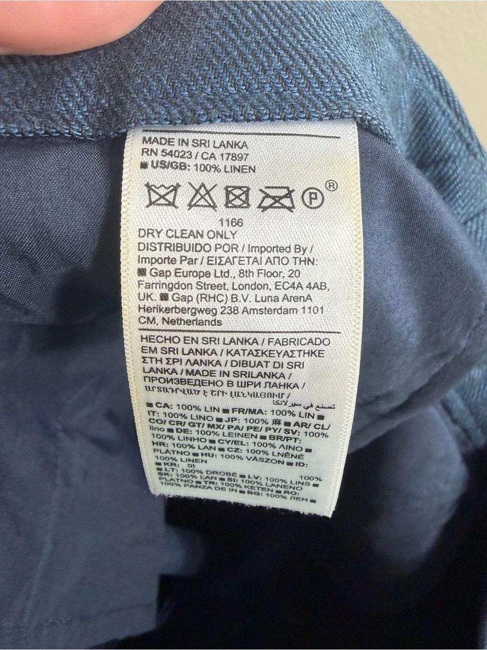 Banana Republic 100% Linen Cargo Pants Blue Utility Ankle Size 6
